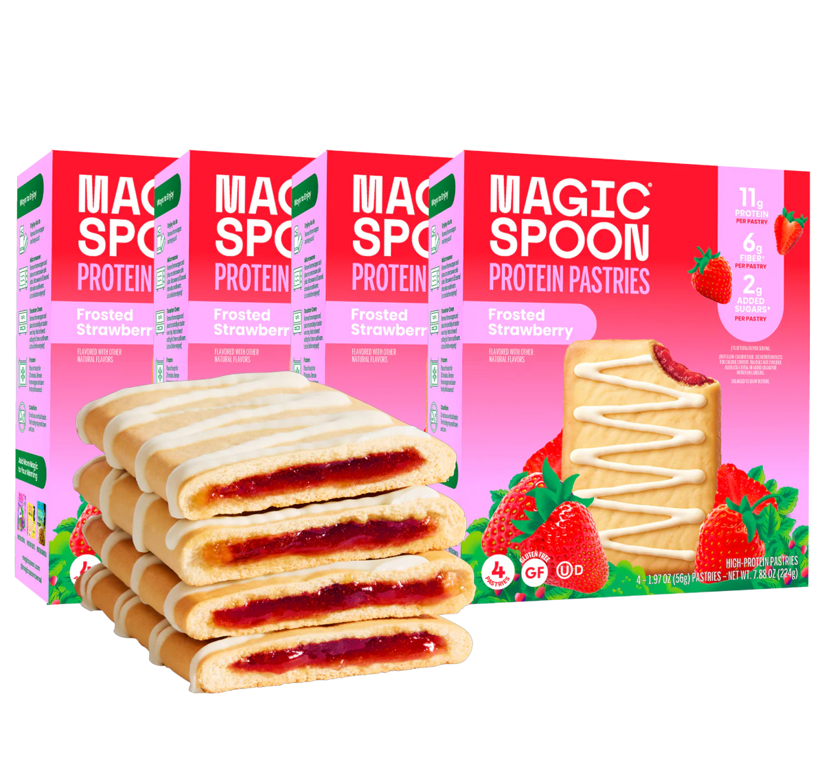Frosted Strawberry - 16 Pastries (4 Boxes)
